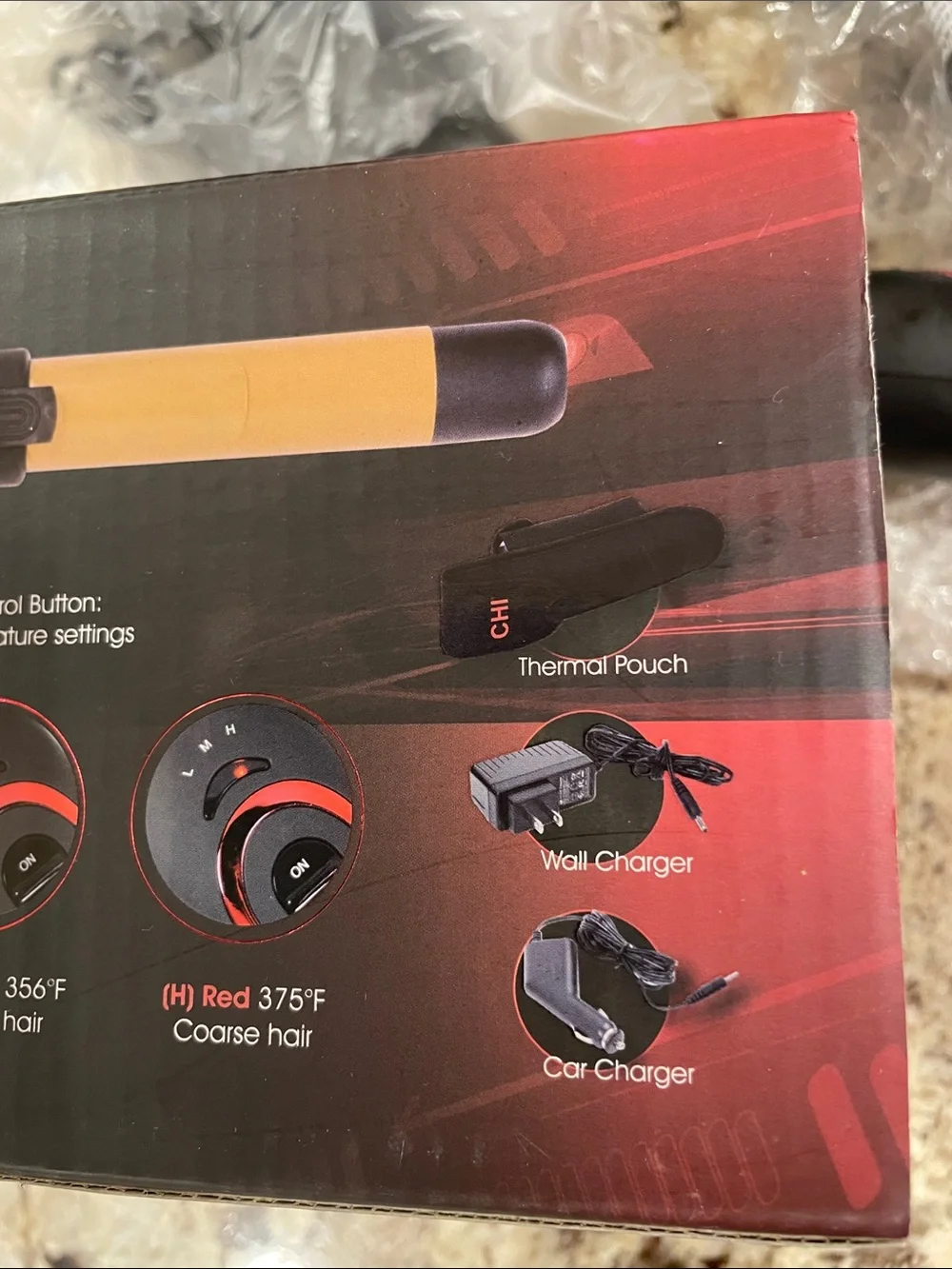 NWT CHI Escape Professional Cordless Curling Iron - Black & Gold
